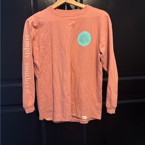Simply Southern YOUTH Coral Long Sleeve Tee